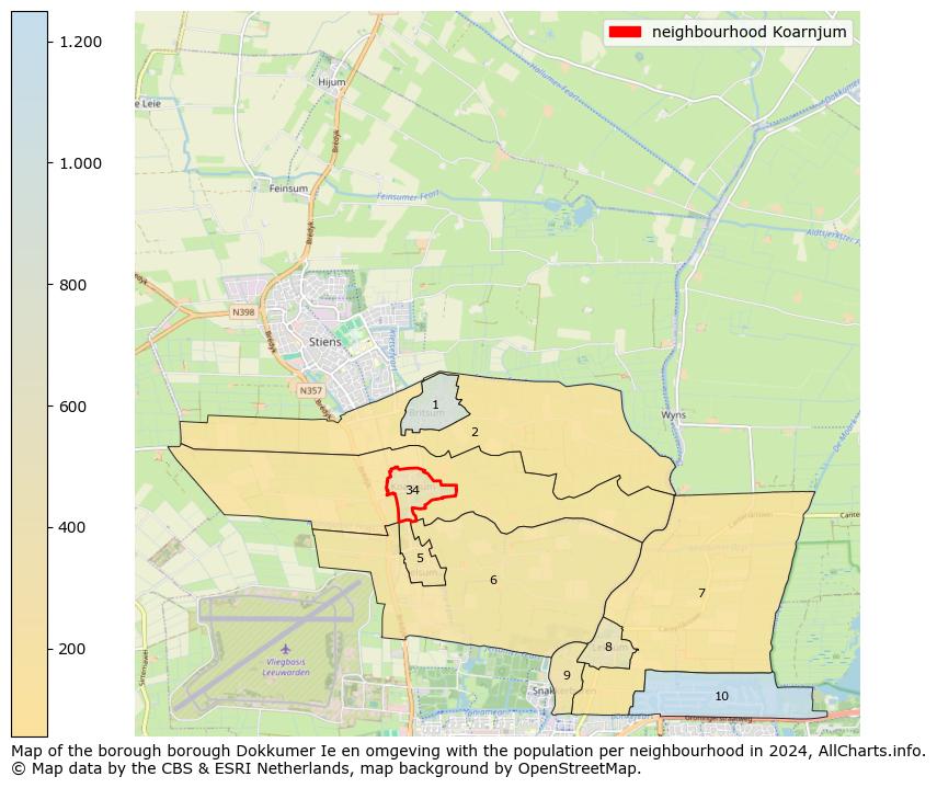 Image of the neighbourhood Koarnjum at the map. This image is used as introduction to this page. This page shows a lot of information about the population in the neighbourhood Koarnjum (such as the distribution by age groups of the residents, the composition of households, whether inhabitants are natives or Dutch with an immigration background, data about the houses (numbers, types, price development, use, type of property, ...) and more (car ownership, energy consumption, ...) based on open data from the Dutch Central Bureau of Statistics and various other sources!