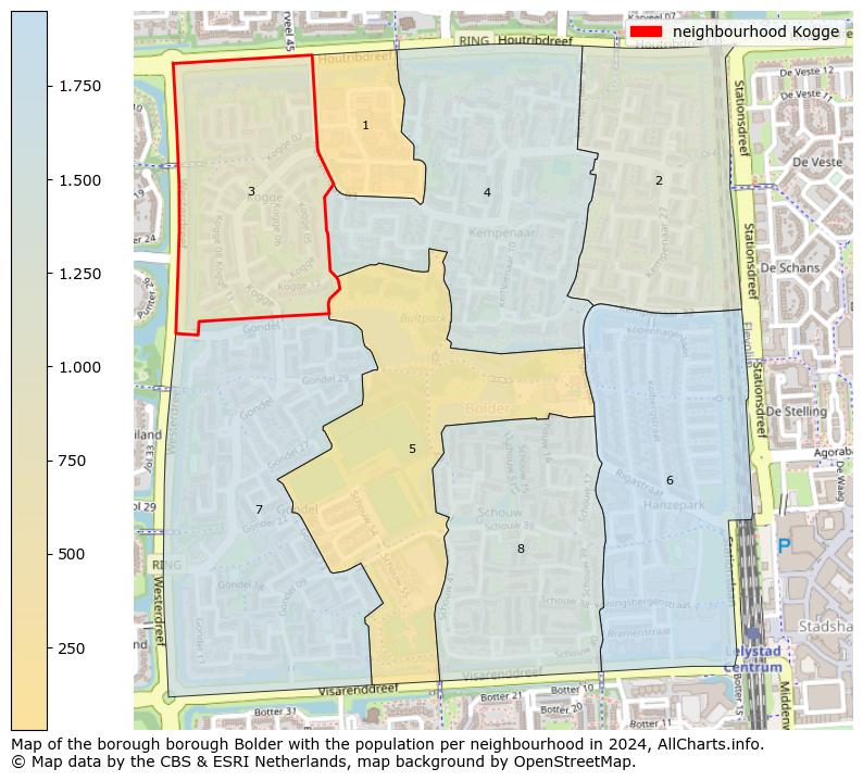 Image of the neighbourhood Kogge at the map. This image is used as introduction to this page. This page shows a lot of information about the population in the neighbourhood Kogge (such as the distribution by age groups of the residents, the composition of households, whether inhabitants are natives or Dutch with an immigration background, data about the houses (numbers, types, price development, use, type of property, ...) and more (car ownership, energy consumption, ...) based on open data from the Dutch Central Bureau of Statistics and various other sources!