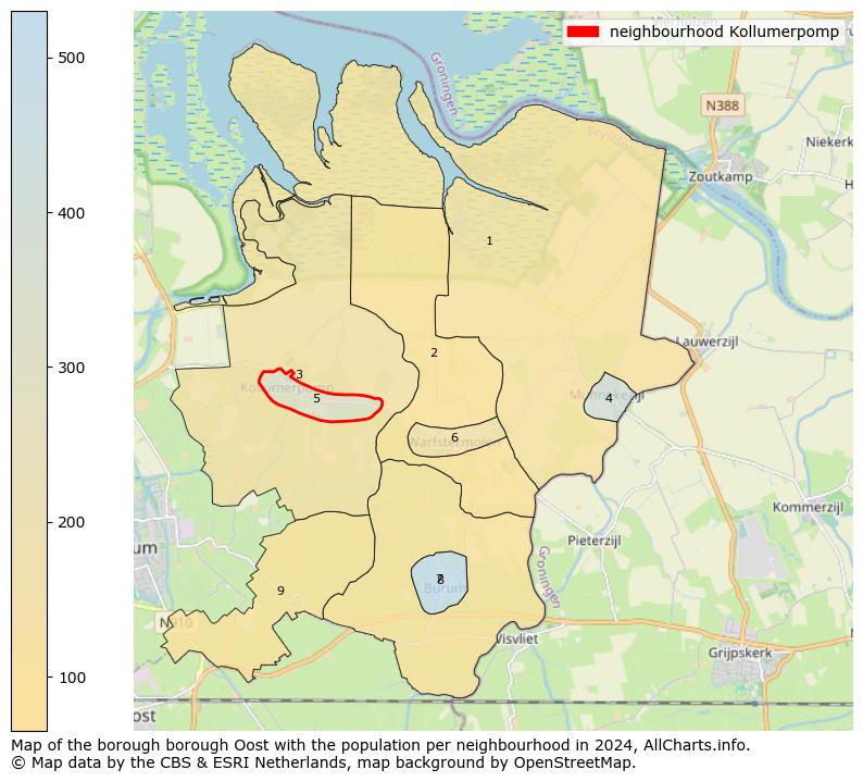 Image of the neighbourhood Kollumerpomp at the map. This image is used as introduction to this page. This page shows a lot of information about the population in the neighbourhood Kollumerpomp (such as the distribution by age groups of the residents, the composition of households, whether inhabitants are natives or Dutch with an immigration background, data about the houses (numbers, types, price development, use, type of property, ...) and more (car ownership, energy consumption, ...) based on open data from the Dutch Central Bureau of Statistics and various other sources!