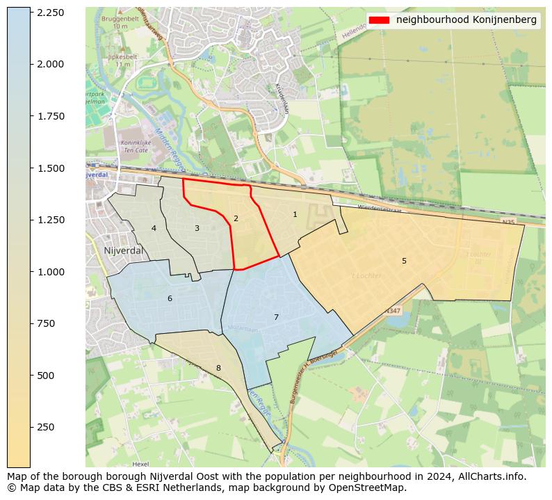 Image of the neighbourhood Konijnenberg at the map. This image is used as introduction to this page. This page shows a lot of information about the population in the neighbourhood Konijnenberg (such as the distribution by age groups of the residents, the composition of households, whether inhabitants are natives or Dutch with an immigration background, data about the houses (numbers, types, price development, use, type of property, ...) and more (car ownership, energy consumption, ...) based on open data from the Dutch Central Bureau of Statistics and various other sources!