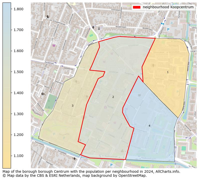 Image of the neighbourhood Koopcentrum at the map. This image is used as introduction to this page. This page shows a lot of information about the population in the neighbourhood Koopcentrum (such as the distribution by age groups of the residents, the composition of households, whether inhabitants are natives or Dutch with an immigration background, data about the houses (numbers, types, price development, use, type of property, ...) and more (car ownership, energy consumption, ...) based on open data from the Dutch Central Bureau of Statistics and various other sources!