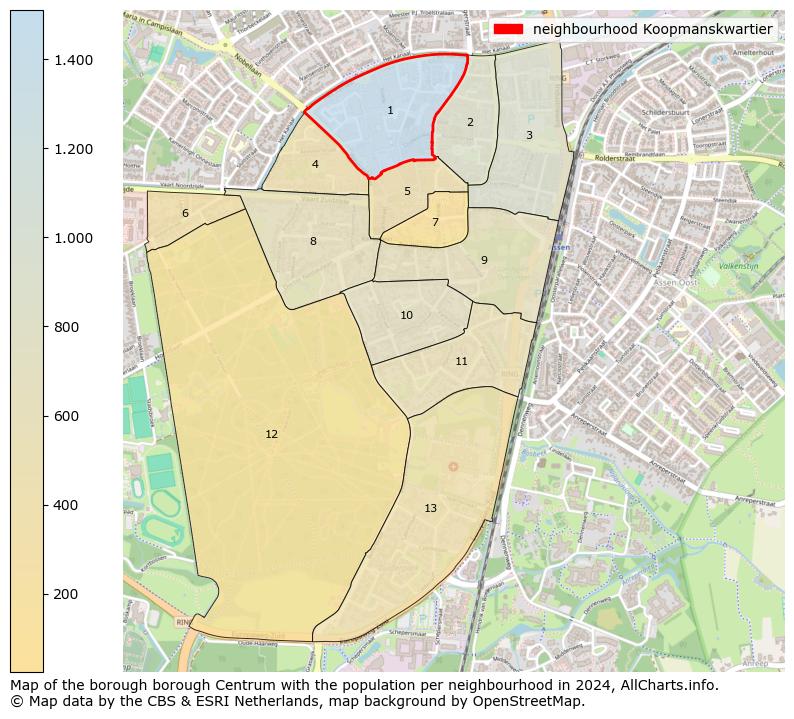 Image of the neighbourhood Koopmanskwartier at the map. This image is used as introduction to this page. This page shows a lot of information about the population in the neighbourhood Koopmanskwartier (such as the distribution by age groups of the residents, the composition of households, whether inhabitants are natives or Dutch with an immigration background, data about the houses (numbers, types, price development, use, type of property, ...) and more (car ownership, energy consumption, ...) based on open data from the Dutch Central Bureau of Statistics and various other sources!