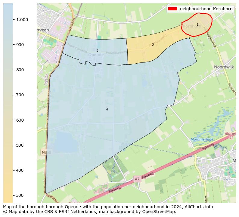 Image of the neighbourhood Kornhorn at the map. This image is used as introduction to this page. This page shows a lot of information about the population in the neighbourhood Kornhorn (such as the distribution by age groups of the residents, the composition of households, whether inhabitants are natives or Dutch with an immigration background, data about the houses (numbers, types, price development, use, type of property, ...) and more (car ownership, energy consumption, ...) based on open data from the Dutch Central Bureau of Statistics and various other sources!