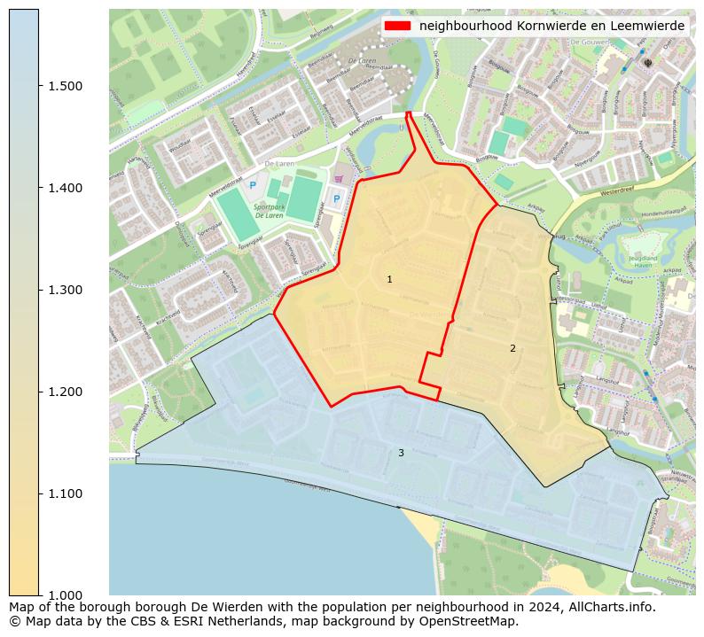 Image of the neighbourhood Kornwierde en Leemwierde at the map. This image is used as introduction to this page. This page shows a lot of information about the population in the neighbourhood Kornwierde en Leemwierde (such as the distribution by age groups of the residents, the composition of households, whether inhabitants are natives or Dutch with an immigration background, data about the houses (numbers, types, price development, use, type of property, ...) and more (car ownership, energy consumption, ...) based on open data from the Dutch Central Bureau of Statistics and various other sources!