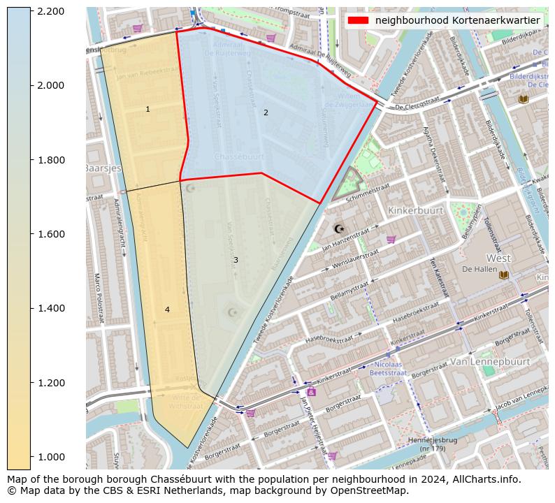 Image of the neighbourhood Kortenaerkwartier at the map. This image is used as introduction to this page. This page shows a lot of information about the population in the neighbourhood Kortenaerkwartier (such as the distribution by age groups of the residents, the composition of households, whether inhabitants are natives or Dutch with an immigration background, data about the houses (numbers, types, price development, use, type of property, ...) and more (car ownership, energy consumption, ...) based on open data from the Dutch Central Bureau of Statistics and various other sources!