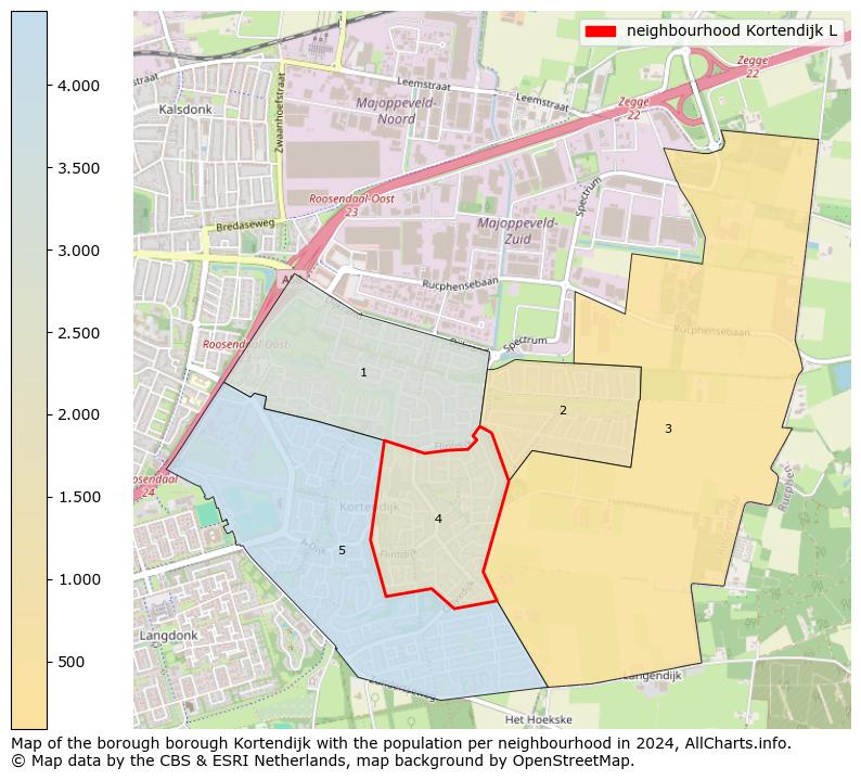 Image of the neighbourhood Kortendijk L at the map. This image is used as introduction to this page. This page shows a lot of information about the population in the neighbourhood Kortendijk L (such as the distribution by age groups of the residents, the composition of households, whether inhabitants are natives or Dutch with an immigration background, data about the houses (numbers, types, price development, use, type of property, ...) and more (car ownership, energy consumption, ...) based on open data from the Dutch Central Bureau of Statistics and various other sources!