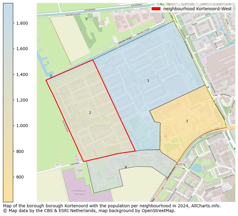 Image of the neighbourhood Kortenoord-West at the map. This image is used as introduction to this page. This page shows a lot of information about the population in the neighbourhood Kortenoord-West (such as the distribution by age groups of the residents, the composition of households, whether inhabitants are natives or Dutch with an immigration background, data about the houses (numbers, types, price development, use, type of property, ...) and more (car ownership, energy consumption, ...) based on open data from the Dutch Central Bureau of Statistics and various other sources!