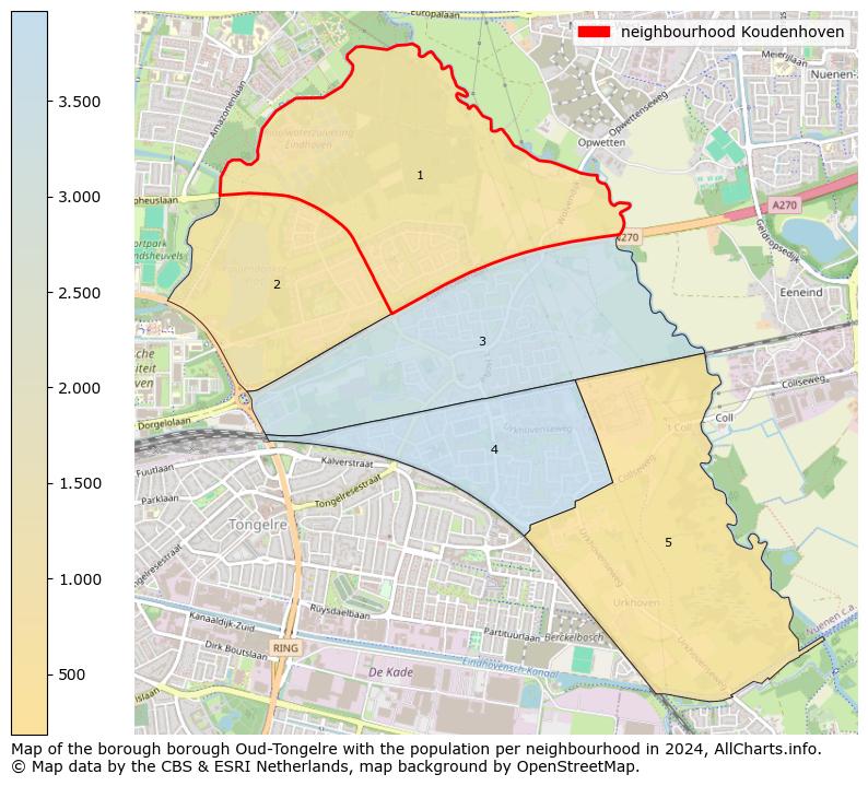 Image of the neighbourhood Koudenhoven at the map. This image is used as introduction to this page. This page shows a lot of information about the population in the neighbourhood Koudenhoven (such as the distribution by age groups of the residents, the composition of households, whether inhabitants are natives or Dutch with an immigration background, data about the houses (numbers, types, price development, use, type of property, ...) and more (car ownership, energy consumption, ...) based on open data from the Dutch Central Bureau of Statistics and various other sources!