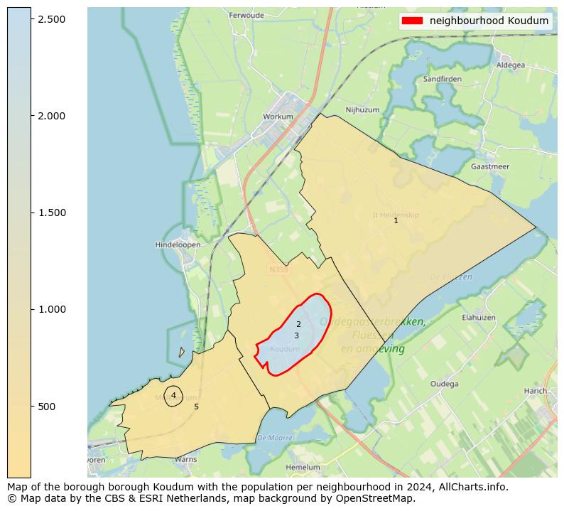 Image of the neighbourhood Koudum at the map. This image is used as introduction to this page. This page shows a lot of information about the population in the neighbourhood Koudum (such as the distribution by age groups of the residents, the composition of households, whether inhabitants are natives or Dutch with an immigration background, data about the houses (numbers, types, price development, use, type of property, ...) and more (car ownership, energy consumption, ...) based on open data from the Dutch Central Bureau of Statistics and various other sources!