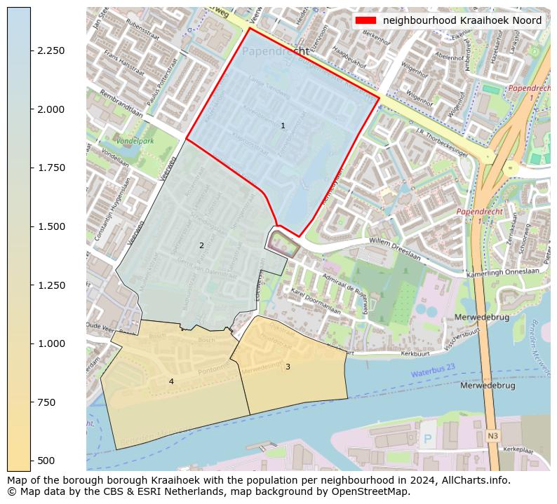 Image of the neighbourhood Kraaihoek Noord at the map. This image is used as introduction to this page. This page shows a lot of information about the population in the neighbourhood Kraaihoek Noord (such as the distribution by age groups of the residents, the composition of households, whether inhabitants are natives or Dutch with an immigration background, data about the houses (numbers, types, price development, use, type of property, ...) and more (car ownership, energy consumption, ...) based on open data from the Dutch Central Bureau of Statistics and various other sources!