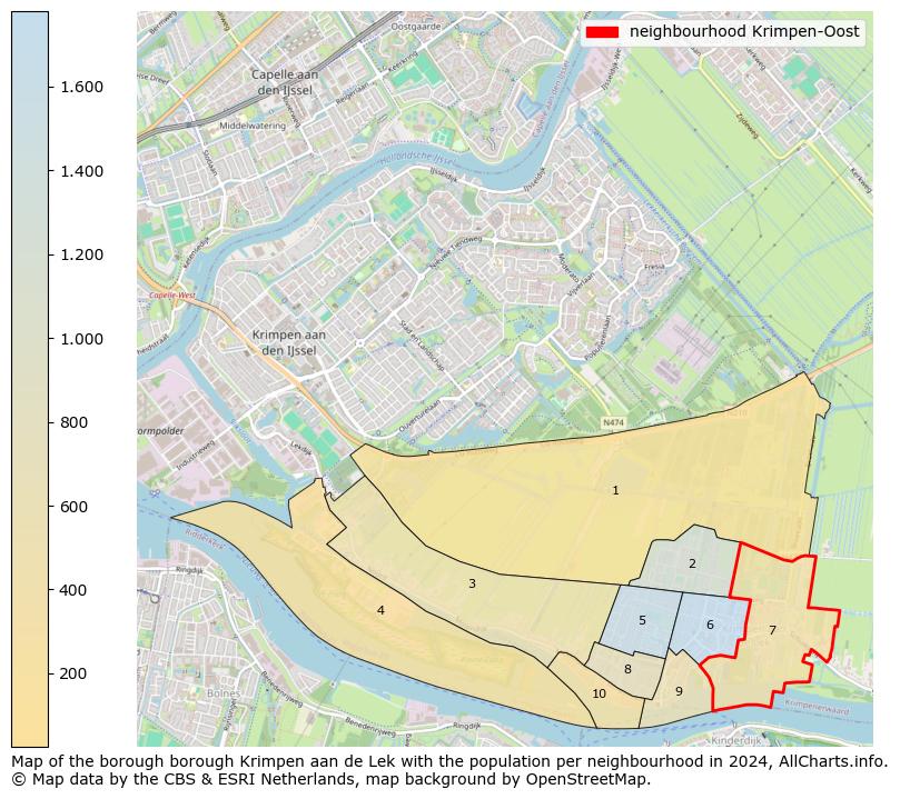 Image of the neighbourhood Krimpen-Oost at the map. This image is used as introduction to this page. This page shows a lot of information about the population in the neighbourhood Krimpen-Oost (such as the distribution by age groups of the residents, the composition of households, whether inhabitants are natives or Dutch with an immigration background, data about the houses (numbers, types, price development, use, type of property, ...) and more (car ownership, energy consumption, ...) based on open data from the Dutch Central Bureau of Statistics and various other sources!