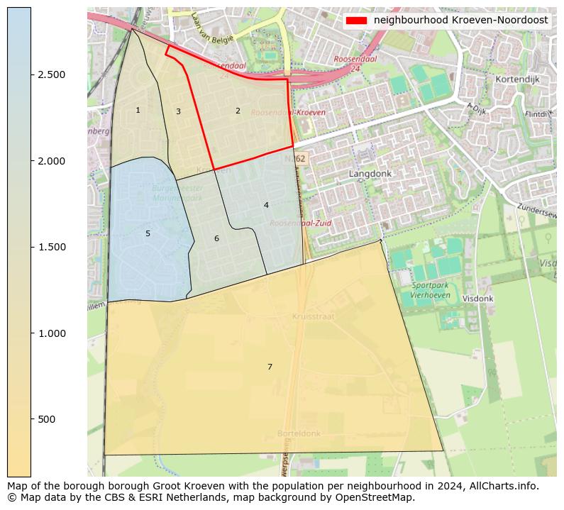 Image of the neighbourhood Kroeven-Noordoost at the map. This image is used as introduction to this page. This page shows a lot of information about the population in the neighbourhood Kroeven-Noordoost (such as the distribution by age groups of the residents, the composition of households, whether inhabitants are natives or Dutch with an immigration background, data about the houses (numbers, types, price development, use, type of property, ...) and more (car ownership, energy consumption, ...) based on open data from the Dutch Central Bureau of Statistics and various other sources!