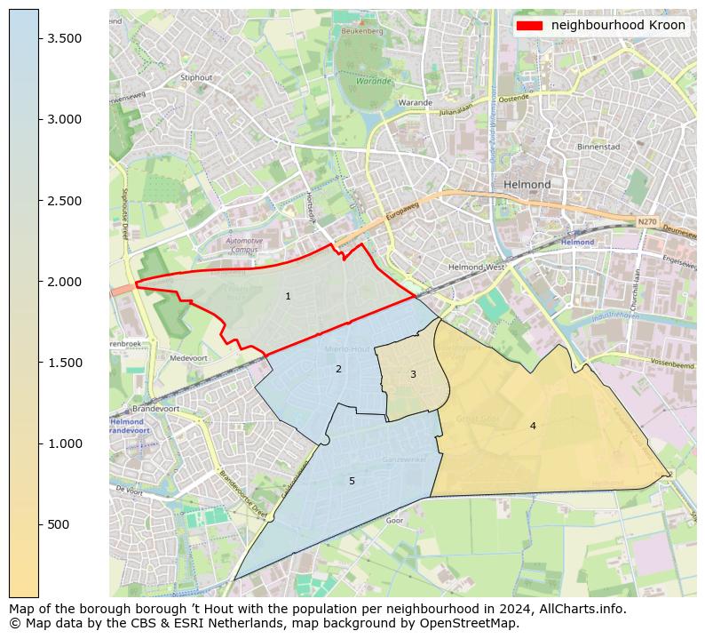 Image of the neighbourhood Kroon at the map. This image is used as introduction to this page. This page shows a lot of information about the population in the neighbourhood Kroon (such as the distribution by age groups of the residents, the composition of households, whether inhabitants are natives or Dutch with an immigration background, data about the houses (numbers, types, price development, use, type of property, ...) and more (car ownership, energy consumption, ...) based on open data from the Dutch Central Bureau of Statistics and various other sources!