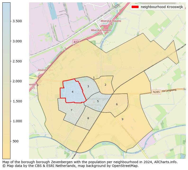 Image of the neighbourhood Krooswijk at the map. This image is used as introduction to this page. This page shows a lot of information about the population in the neighbourhood Krooswijk (such as the distribution by age groups of the residents, the composition of households, whether inhabitants are natives or Dutch with an immigration background, data about the houses (numbers, types, price development, use, type of property, ...) and more (car ownership, energy consumption, ...) based on open data from the Dutch Central Bureau of Statistics and various other sources!