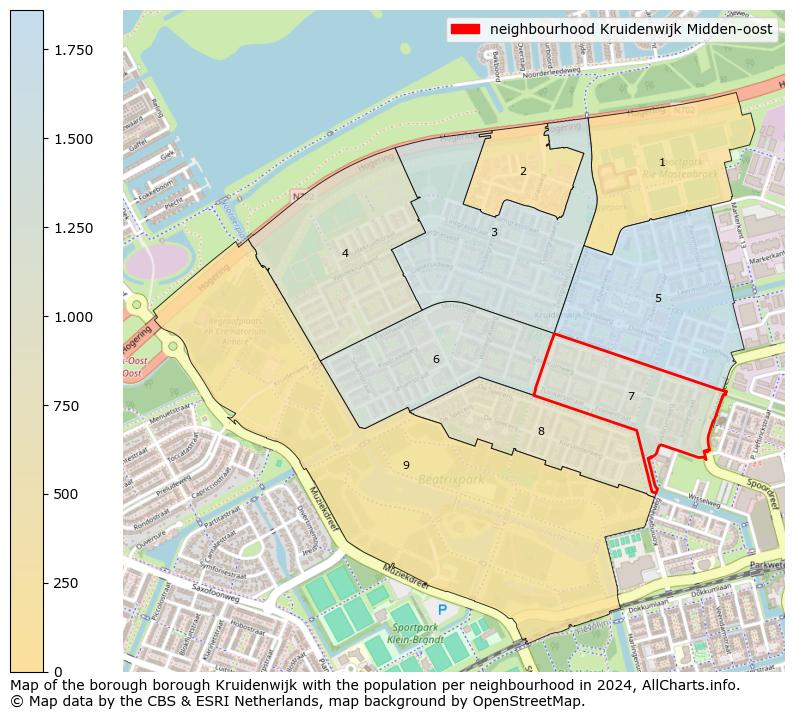 Image of the neighbourhood Kruidenwijk Midden-oost at the map. This image is used as introduction to this page. This page shows a lot of information about the population in the neighbourhood Kruidenwijk Midden-oost (such as the distribution by age groups of the residents, the composition of households, whether inhabitants are natives or Dutch with an immigration background, data about the houses (numbers, types, price development, use, type of property, ...) and more (car ownership, energy consumption, ...) based on open data from the Dutch Central Bureau of Statistics and various other sources!