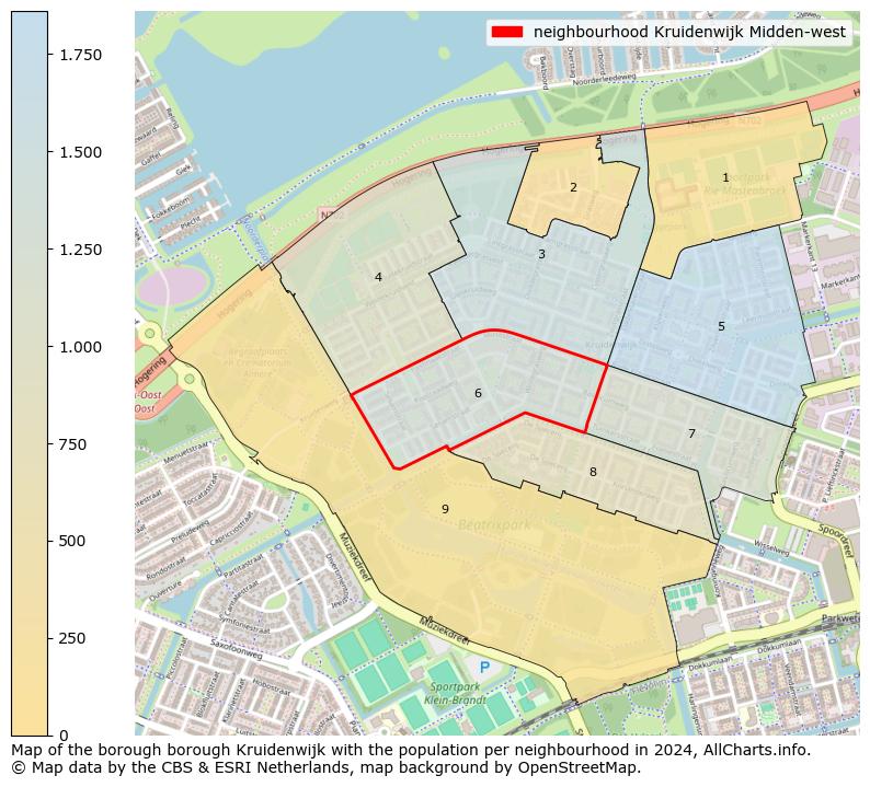 Image of the neighbourhood Kruidenwijk Midden-west at the map. This image is used as introduction to this page. This page shows a lot of information about the population in the neighbourhood Kruidenwijk Midden-west (such as the distribution by age groups of the residents, the composition of households, whether inhabitants are natives or Dutch with an immigration background, data about the houses (numbers, types, price development, use, type of property, ...) and more (car ownership, energy consumption, ...) based on open data from the Dutch Central Bureau of Statistics and various other sources!