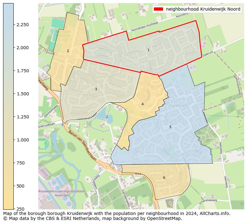 Image of the neighbourhood Kruidenwijk Noord at the map. This image is used as introduction to this page. This page shows a lot of information about the population in the neighbourhood Kruidenwijk Noord (such as the distribution by age groups of the residents, the composition of households, whether inhabitants are natives or Dutch with an immigration background, data about the houses (numbers, types, price development, use, type of property, ...) and more (car ownership, energy consumption, ...) based on open data from the Dutch Central Bureau of Statistics and various other sources!