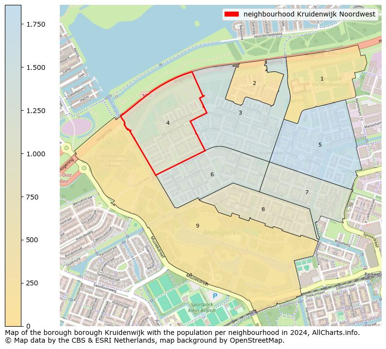 Image of the neighbourhood Kruidenwijk Noordwest at the map. This image is used as introduction to this page. This page shows a lot of information about the population in the neighbourhood Kruidenwijk Noordwest (such as the distribution by age groups of the residents, the composition of households, whether inhabitants are natives or Dutch with an immigration background, data about the houses (numbers, types, price development, use, type of property, ...) and more (car ownership, energy consumption, ...) based on open data from the Dutch Central Bureau of Statistics and various other sources!