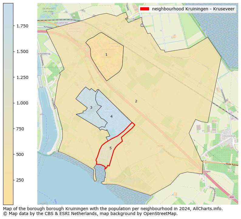 Image of the neighbourhood Kruiningen - Kruseveer at the map. This image is used as introduction to this page. This page shows a lot of information about the population in the neighbourhood Kruiningen - Kruseveer (such as the distribution by age groups of the residents, the composition of households, whether inhabitants are natives or Dutch with an immigration background, data about the houses (numbers, types, price development, use, type of property, ...) and more (car ownership, energy consumption, ...) based on open data from the Dutch Central Bureau of Statistics and various other sources!