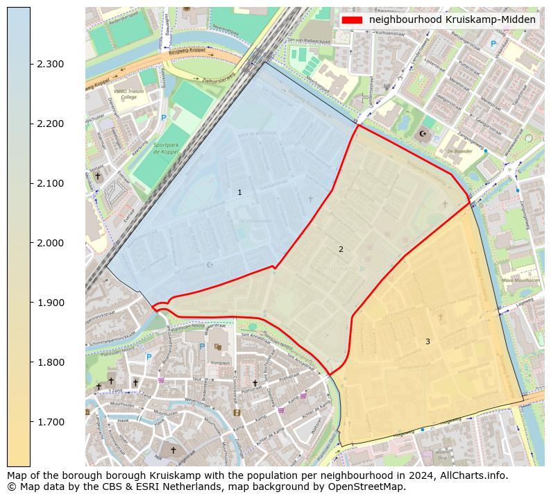 Image of the neighbourhood Kruiskamp-Midden at the map. This image is used as introduction to this page. This page shows a lot of information about the population in the neighbourhood Kruiskamp-Midden (such as the distribution by age groups of the residents, the composition of households, whether inhabitants are natives or Dutch with an immigration background, data about the houses (numbers, types, price development, use, type of property, ...) and more (car ownership, energy consumption, ...) based on open data from the Dutch Central Bureau of Statistics and various other sources!