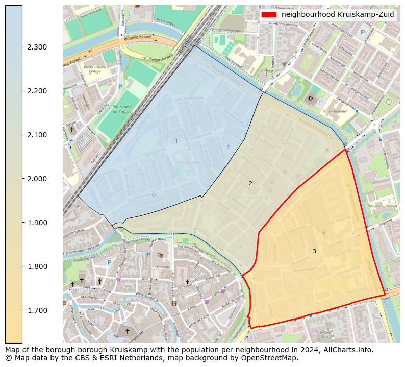 Image of the neighbourhood Kruiskamp-Zuid at the map. This image is used as introduction to this page. This page shows a lot of information about the population in the neighbourhood Kruiskamp-Zuid (such as the distribution by age groups of the residents, the composition of households, whether inhabitants are natives or Dutch with an immigration background, data about the houses (numbers, types, price development, use, type of property, ...) and more (car ownership, energy consumption, ...) based on open data from the Dutch Central Bureau of Statistics and various other sources!