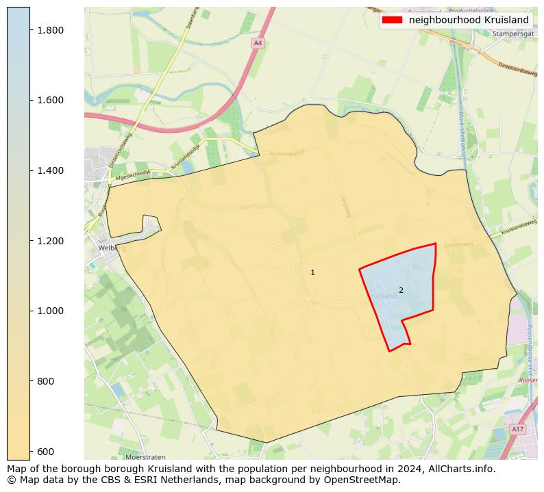 Image of the neighbourhood Kruisland at the map. This image is used as introduction to this page. This page shows a lot of information about the population in the neighbourhood Kruisland (such as the distribution by age groups of the residents, the composition of households, whether inhabitants are natives or Dutch with an immigration background, data about the houses (numbers, types, price development, use, type of property, ...) and more (car ownership, energy consumption, ...) based on open data from the Dutch Central Bureau of Statistics and various other sources!