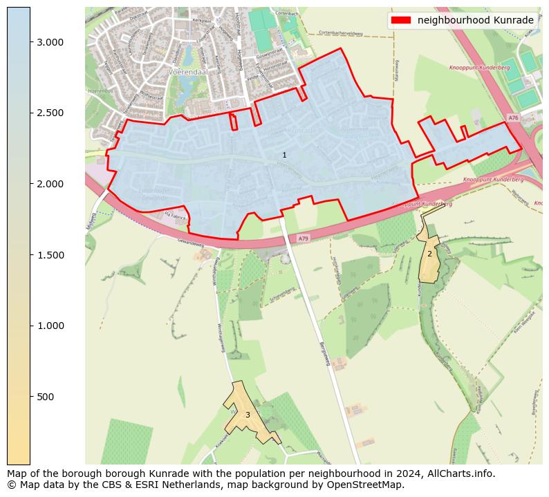 Image of the neighbourhood Kunrade at the map. This image is used as introduction to this page. This page shows a lot of information about the population in the neighbourhood Kunrade (such as the distribution by age groups of the residents, the composition of households, whether inhabitants are natives or Dutch with an immigration background, data about the houses (numbers, types, price development, use, type of property, ...) and more (car ownership, energy consumption, ...) based on open data from the Dutch Central Bureau of Statistics and various other sources!