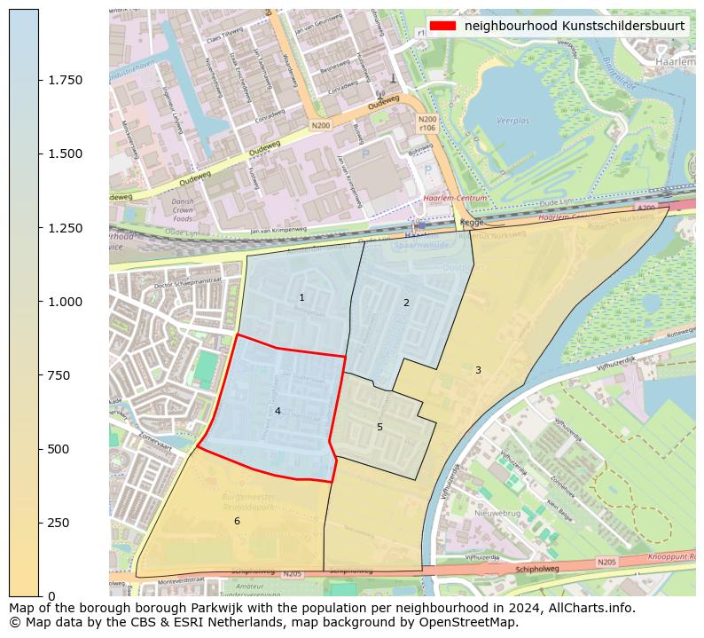 Image of the neighbourhood Kunstschildersbuurt at the map. This image is used as introduction to this page. This page shows a lot of information about the population in the neighbourhood Kunstschildersbuurt (such as the distribution by age groups of the residents, the composition of households, whether inhabitants are natives or Dutch with an immigration background, data about the houses (numbers, types, price development, use, type of property, ...) and more (car ownership, energy consumption, ...) based on open data from the Dutch Central Bureau of Statistics and various other sources!