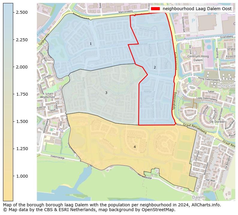 Image of the neighbourhood Laag Dalem Oost at the map. This image is used as introduction to this page. This page shows a lot of information about the population in the neighbourhood Laag Dalem Oost (such as the distribution by age groups of the residents, the composition of households, whether inhabitants are natives or Dutch with an immigration background, data about the houses (numbers, types, price development, use, type of property, ...) and more (car ownership, energy consumption, ...) based on open data from the Dutch Central Bureau of Statistics and various other sources!