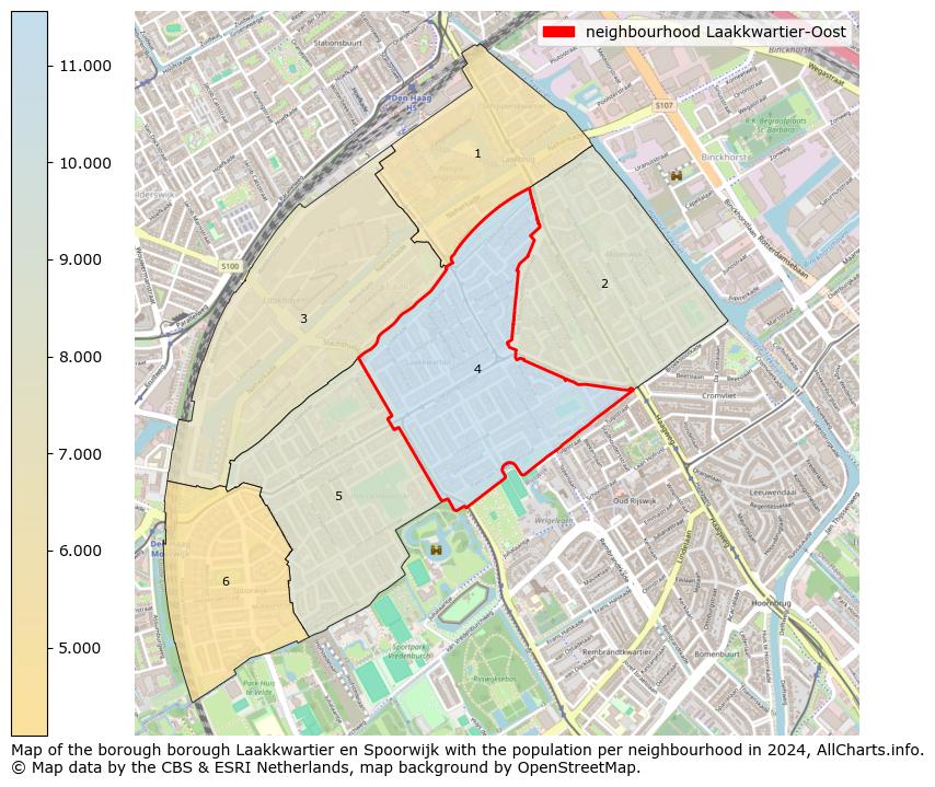 Image of the neighbourhood Laakkwartier-Oost at the map. This image is used as introduction to this page. This page shows a lot of information about the population in the neighbourhood Laakkwartier-Oost (such as the distribution by age groups of the residents, the composition of households, whether inhabitants are natives or Dutch with an immigration background, data about the houses (numbers, types, price development, use, type of property, ...) and more (car ownership, energy consumption, ...) based on open data from the Dutch Central Bureau of Statistics and various other sources!