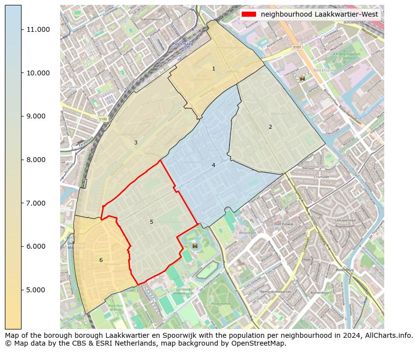 Image of the neighbourhood Laakkwartier-West at the map. This image is used as introduction to this page. This page shows a lot of information about the population in the neighbourhood Laakkwartier-West (such as the distribution by age groups of the residents, the composition of households, whether inhabitants are natives or Dutch with an immigration background, data about the houses (numbers, types, price development, use, type of property, ...) and more (car ownership, energy consumption, ...) based on open data from the Dutch Central Bureau of Statistics and various other sources!