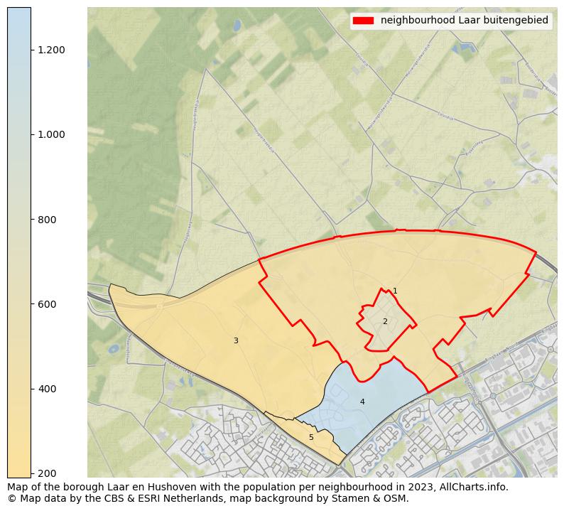 Map of the borough Laar en Hushoven with the population per neighbourhood in 2023. This page shows a lot of information about residents (such as the distribution by age groups, family composition, gender, native or Dutch with an immigration background, ...), homes (numbers, types, price development, use, type of property, ...) and more (car ownership, energy consumption, ...) based on open data from the Dutch Central Bureau of Statistics and various other sources!