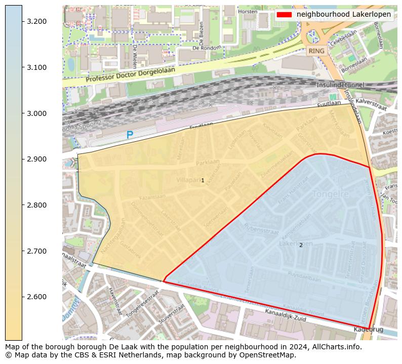 Image of the neighbourhood Lakerlopen at the map. This image is used as introduction to this page. This page shows a lot of information about the population in the neighbourhood Lakerlopen (such as the distribution by age groups of the residents, the composition of households, whether inhabitants are natives or Dutch with an immigration background, data about the houses (numbers, types, price development, use, type of property, ...) and more (car ownership, energy consumption, ...) based on open data from the Dutch Central Bureau of Statistics and various other sources!