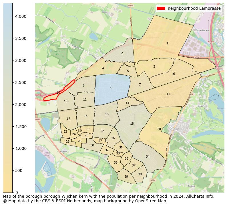 Image of the neighbourhood Lambrasse at the map. This image is used as introduction to this page. This page shows a lot of information about the population in the neighbourhood Lambrasse (such as the distribution by age groups of the residents, the composition of households, whether inhabitants are natives or Dutch with an immigration background, data about the houses (numbers, types, price development, use, type of property, ...) and more (car ownership, energy consumption, ...) based on open data from the Dutch Central Bureau of Statistics and various other sources!