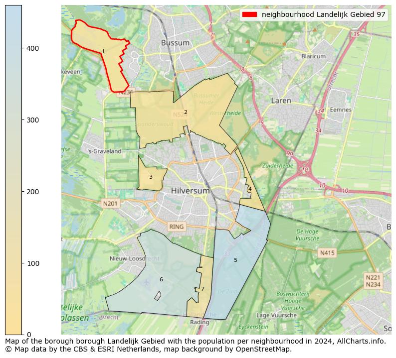 Image of the neighbourhood Landelijk Gebied 97 at the map. This image is used as introduction to this page. This page shows a lot of information about the population in the neighbourhood Landelijk Gebied 97 (such as the distribution by age groups of the residents, the composition of households, whether inhabitants are natives or Dutch with an immigration background, data about the houses (numbers, types, price development, use, type of property, ...) and more (car ownership, energy consumption, ...) based on open data from the Dutch Central Bureau of Statistics and various other sources!