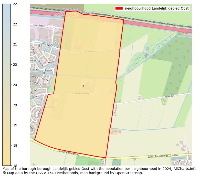 Image of the neighbourhood Landelijk gebied Oost at the map. This image is used as introduction to this page. This page shows a lot of information about the population in the neighbourhood Landelijk gebied Oost (such as the distribution by age groups of the residents, the composition of households, whether inhabitants are natives or Dutch with an immigration background, data about the houses (numbers, types, price development, use, type of property, ...) and more (car ownership, energy consumption, ...) based on open data from the Dutch Central Bureau of Statistics and various other sources!