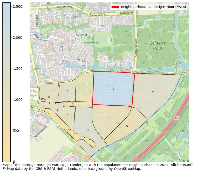 Image of the neighbourhood Landerijen Noord/West at the map. This image is used as introduction to this page. This page shows a lot of information about the population in the neighbourhood Landerijen Noord/West (such as the distribution by age groups of the residents, the composition of households, whether inhabitants are natives or Dutch with an immigration background, data about the houses (numbers, types, price development, use, type of property, ...) and more (car ownership, energy consumption, ...) based on open data from the Dutch Central Bureau of Statistics and various other sources!