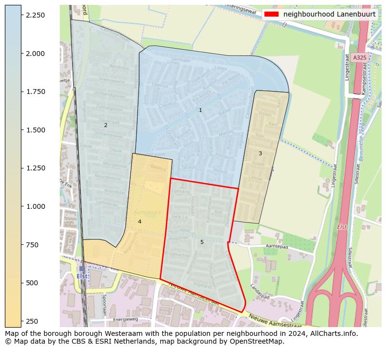 Image of the neighbourhood Lanenbuurt at the map. This image is used as introduction to this page. This page shows a lot of information about the population in the neighbourhood Lanenbuurt (such as the distribution by age groups of the residents, the composition of households, whether inhabitants are natives or Dutch with an immigration background, data about the houses (numbers, types, price development, use, type of property, ...) and more (car ownership, energy consumption, ...) based on open data from the Dutch Central Bureau of Statistics and various other sources!