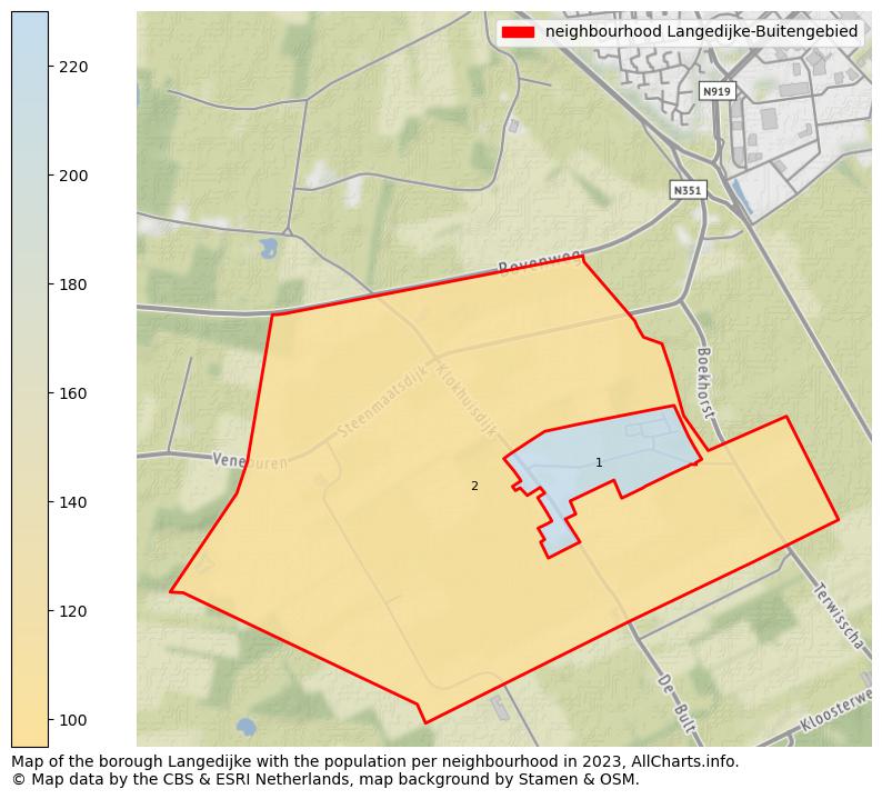 Map of the borough Langedijke with the population per neighbourhood in 2023. This page shows a lot of information about residents (such as the distribution by age groups, family composition, gender, native or Dutch with an immigration background, ...), homes (numbers, types, price development, use, type of property, ...) and more (car ownership, energy consumption, ...) based on open data from the Dutch Central Bureau of Statistics and various other sources!