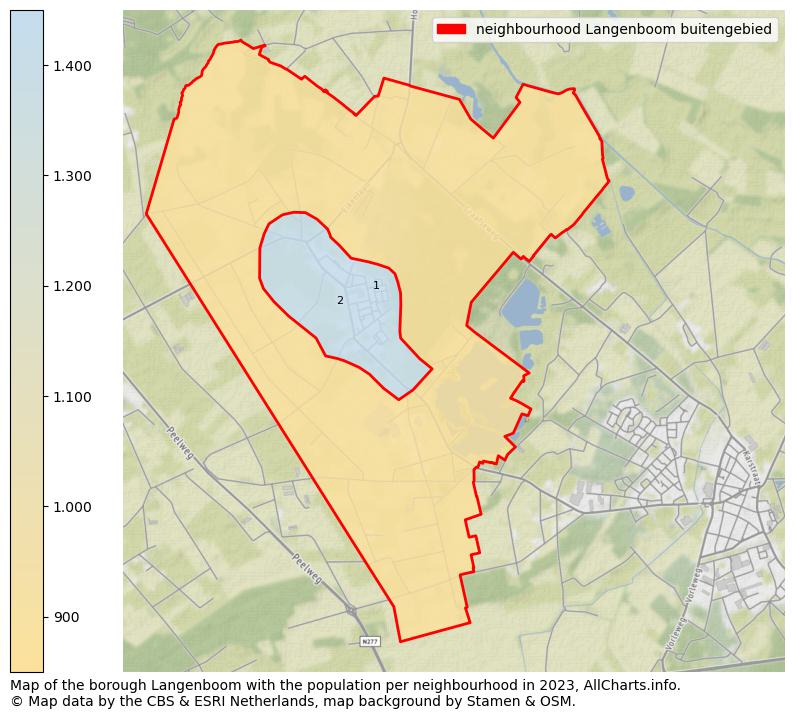 Map of the borough Langenboom with the population per neighbourhood in 2023. This page shows a lot of information about residents (such as the distribution by age groups, family composition, gender, native or Dutch with an immigration background, ...), homes (numbers, types, price development, use, type of property, ...) and more (car ownership, energy consumption, ...) based on open data from the Dutch Central Bureau of Statistics and various other sources!