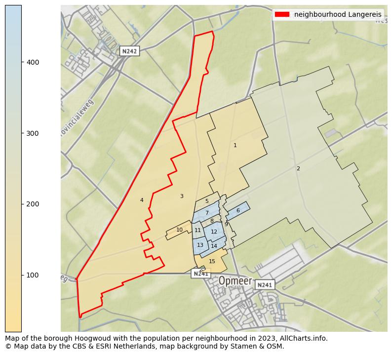 Map of the borough Hoogwoud with the population per neighbourhood in 2023. This page shows a lot of information about residents (such as the distribution by age groups, family composition, gender, native or Dutch with an immigration background, ...), homes (numbers, types, price development, use, type of property, ...) and more (car ownership, energy consumption, ...) based on open data from the Dutch Central Bureau of Statistics and various other sources!