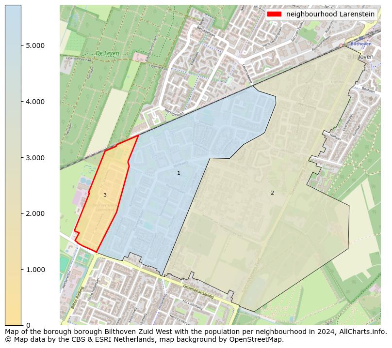 Image of the neighbourhood Larenstein at the map. This image is used as introduction to this page. This page shows a lot of information about the population in the neighbourhood Larenstein (such as the distribution by age groups of the residents, the composition of households, whether inhabitants are natives or Dutch with an immigration background, data about the houses (numbers, types, price development, use, type of property, ...) and more (car ownership, energy consumption, ...) based on open data from the Dutch Central Bureau of Statistics and various other sources!