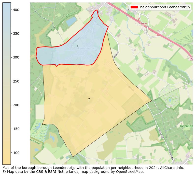 Image of the neighbourhood Leenderstrijp at the map. This image is used as introduction to this page. This page shows a lot of information about the population in the neighbourhood Leenderstrijp (such as the distribution by age groups of the residents, the composition of households, whether inhabitants are natives or Dutch with an immigration background, data about the houses (numbers, types, price development, use, type of property, ...) and more (car ownership, energy consumption, ...) based on open data from the Dutch Central Bureau of Statistics and various other sources!