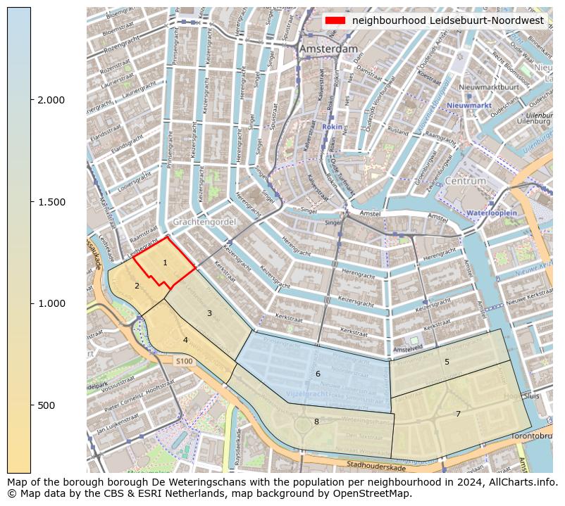 Image of the neighbourhood Leidsebuurt-Noordwest at the map. This image is used as introduction to this page. This page shows a lot of information about the population in the neighbourhood Leidsebuurt-Noordwest (such as the distribution by age groups of the residents, the composition of households, whether inhabitants are natives or Dutch with an immigration background, data about the houses (numbers, types, price development, use, type of property, ...) and more (car ownership, energy consumption, ...) based on open data from the Dutch Central Bureau of Statistics and various other sources!