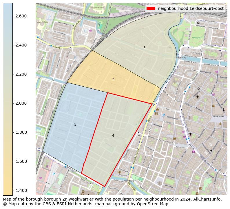 Image of the neighbourhood Leidsebuurt-oost at the map. This image is used as introduction to this page. This page shows a lot of information about the population in the neighbourhood Leidsebuurt-oost (such as the distribution by age groups of the residents, the composition of households, whether inhabitants are natives or Dutch with an immigration background, data about the houses (numbers, types, price development, use, type of property, ...) and more (car ownership, energy consumption, ...) based on open data from the Dutch Central Bureau of Statistics and various other sources!