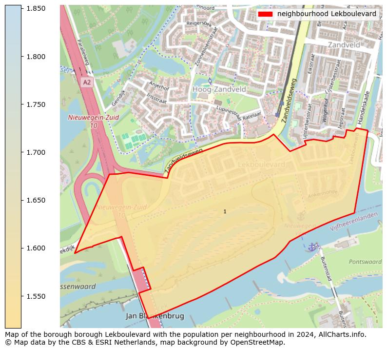 Image of the neighbourhood Lekboulevard at the map. This image is used as introduction to this page. This page shows a lot of information about the population in the neighbourhood Lekboulevard (such as the distribution by age groups of the residents, the composition of households, whether inhabitants are natives or Dutch with an immigration background, data about the houses (numbers, types, price development, use, type of property, ...) and more (car ownership, energy consumption, ...) based on open data from the Dutch Central Bureau of Statistics and various other sources!