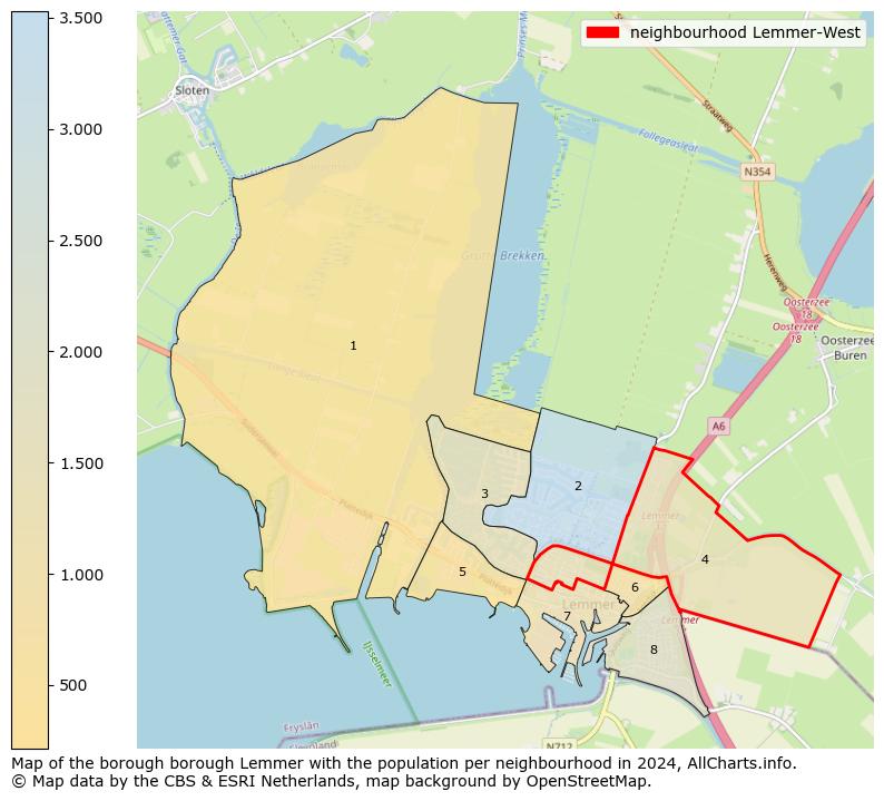 Image of the neighbourhood Lemmer-West at the map. This image is used as introduction to this page. This page shows a lot of information about the population in the neighbourhood Lemmer-West (such as the distribution by age groups of the residents, the composition of households, whether inhabitants are natives or Dutch with an immigration background, data about the houses (numbers, types, price development, use, type of property, ...) and more (car ownership, energy consumption, ...) based on open data from the Dutch Central Bureau of Statistics and various other sources!