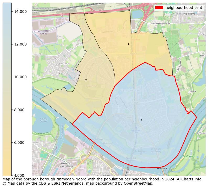 Image of the neighbourhood Lent at the map. This image is used as introduction to this page. This page shows a lot of information about the population in the neighbourhood Lent (such as the distribution by age groups of the residents, the composition of households, whether inhabitants are natives or Dutch with an immigration background, data about the houses (numbers, types, price development, use, type of property, ...) and more (car ownership, energy consumption, ...) based on open data from the Dutch Central Bureau of Statistics and various other sources!