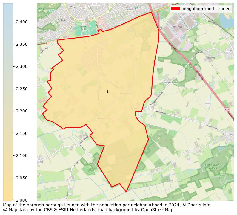 Image of the neighbourhood Leunen at the map. This image is used as introduction to this page. This page shows a lot of information about the population in the neighbourhood Leunen (such as the distribution by age groups of the residents, the composition of households, whether inhabitants are natives or Dutch with an immigration background, data about the houses (numbers, types, price development, use, type of property, ...) and more (car ownership, energy consumption, ...) based on open data from the Dutch Central Bureau of Statistics and various other sources!