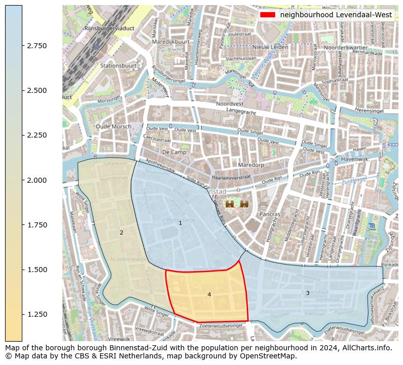 Image of the neighbourhood Levendaal-West at the map. This image is used as introduction to this page. This page shows a lot of information about the population in the neighbourhood Levendaal-West (such as the distribution by age groups of the residents, the composition of households, whether inhabitants are natives or Dutch with an immigration background, data about the houses (numbers, types, price development, use, type of property, ...) and more (car ownership, energy consumption, ...) based on open data from the Dutch Central Bureau of Statistics and various other sources!